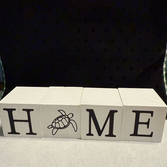 White HOME Decorative Blocks with Design - Picture 2 of 14